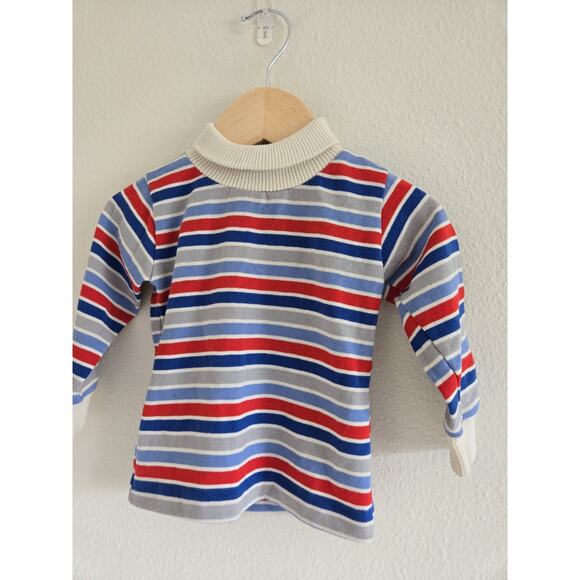 Vintage Health-tex Toddler Red And Blue Striped Turtleneck - Picture 2 of 4